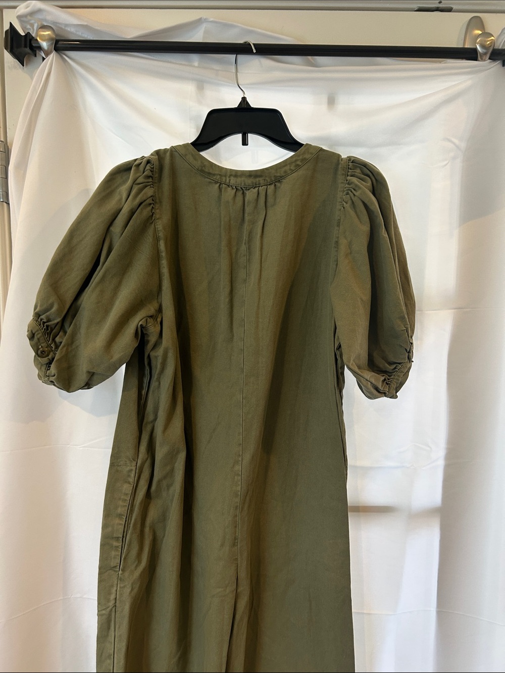 The Great. Army Green scoop neck jumpsuit cropped size 1 Small coastal chic - Picture 7 of 12